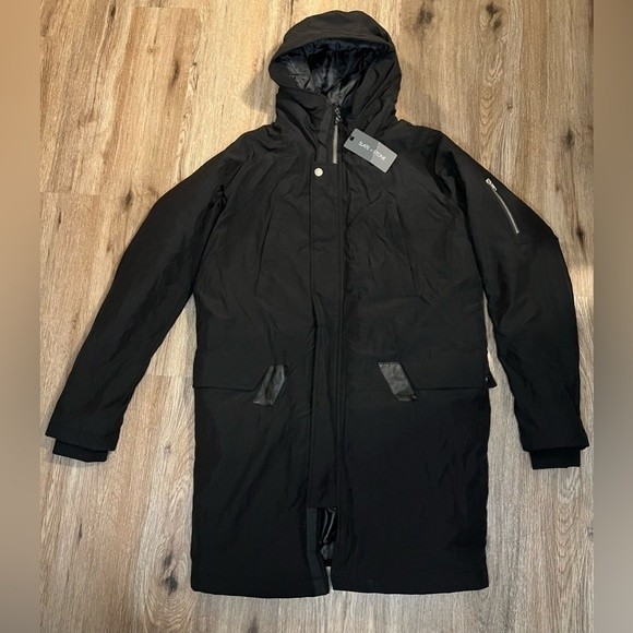 Slate & Stone Jay Hooded Full Zip Jacket Men’s Jacket Black Parka Small